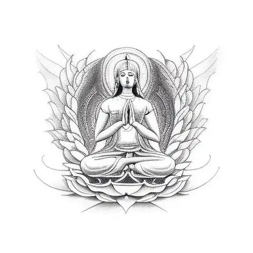 An Angel Meditating In A Lotus Position