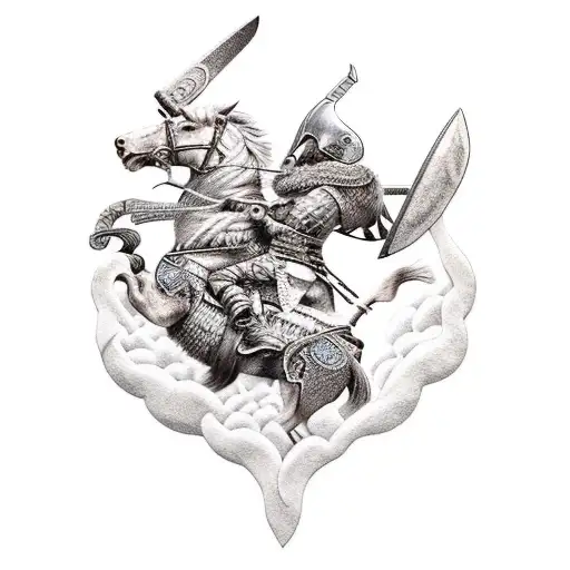 A Fierce Viking Warrior Riding A Majestic Northern Animal