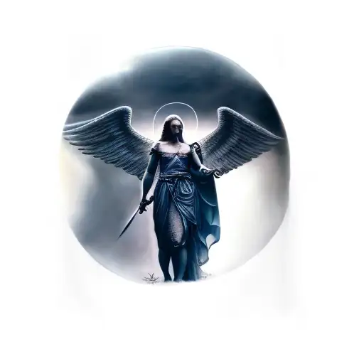 An Angel Holding A Sword