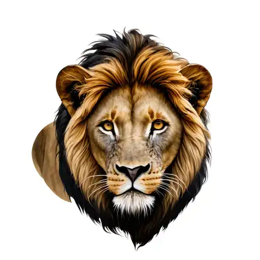 Warrior Lion And Two Cubs