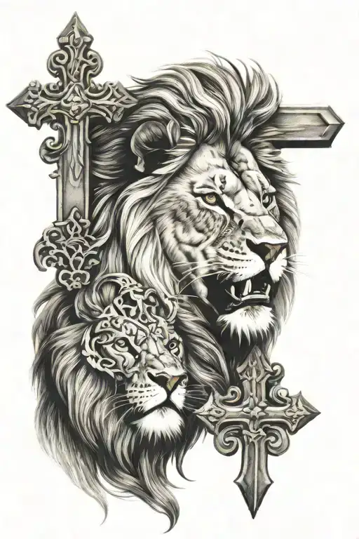 Lion And Cross
