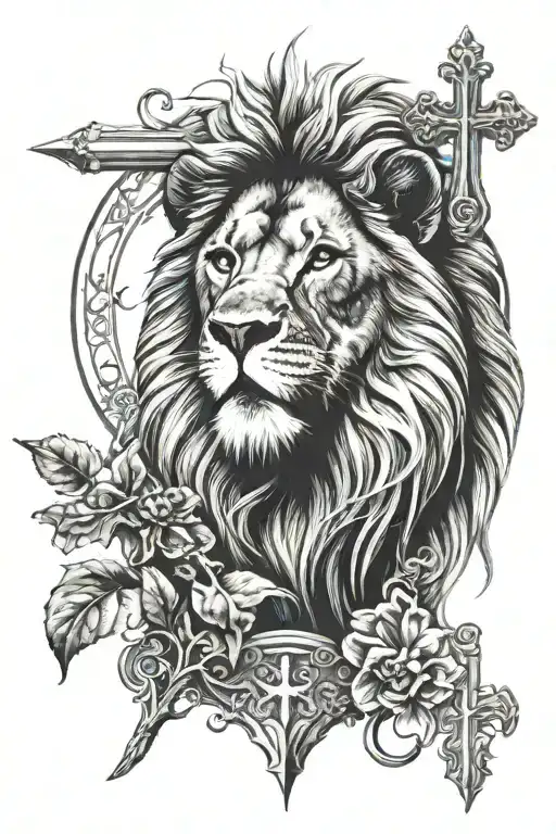 Lion And Cross