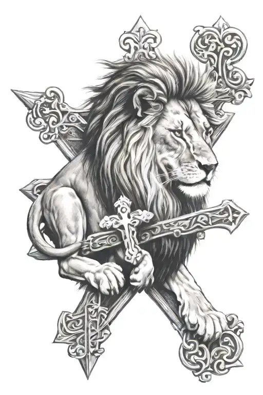 Lion And Cross