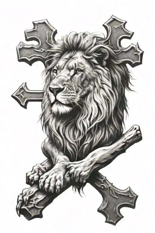 Lion And Cross