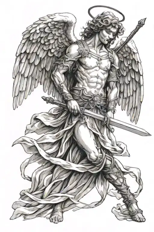 Angel Holding A Sword