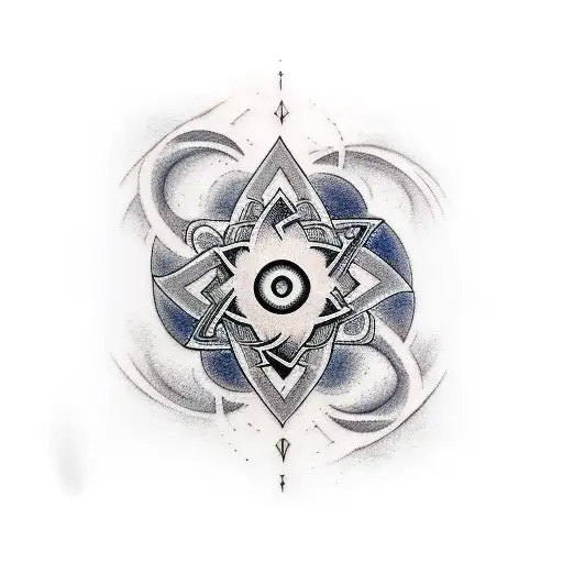 Adventure Tattoo With Karma Symbol