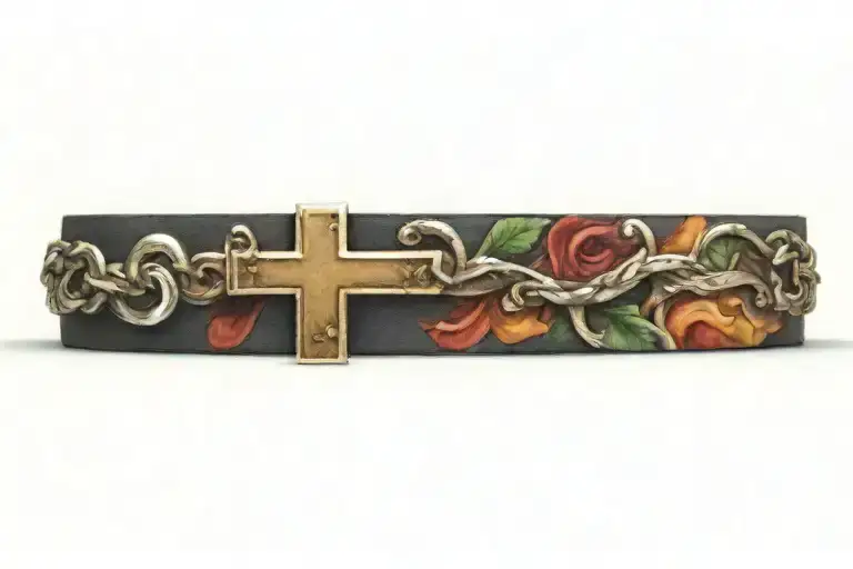 Bracelet With The Cross On The Thigh