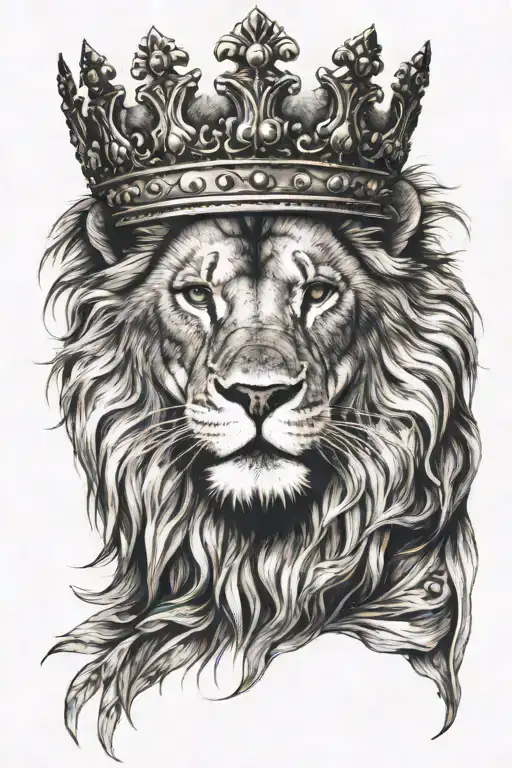 Lion Wearing A Crown With A Cricket