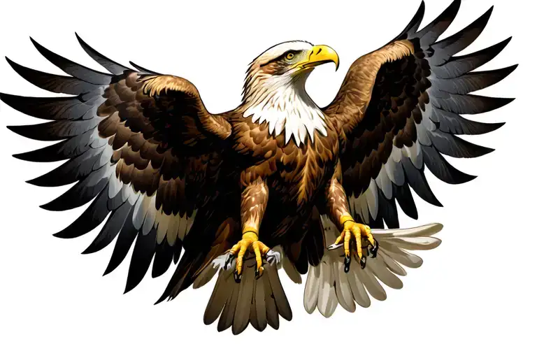 Eagle With Wings Outstretched Realistic
