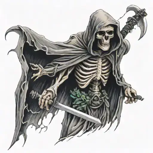Grim Reaper Holding A Scythe Evil