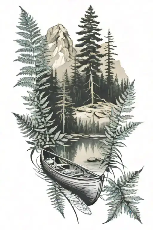 Mountain River Canoe Ferns