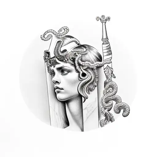 Athena With Medusa Shield