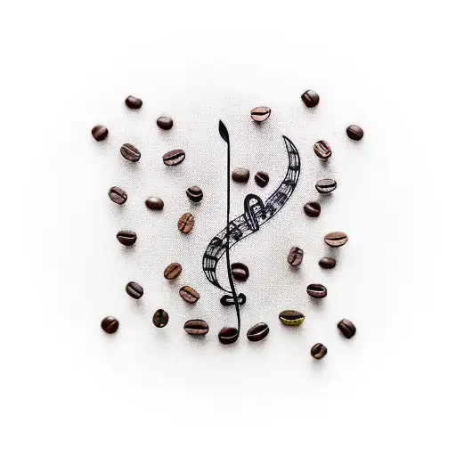 A Developer Coding A Music Note Made Of Coffee Beans