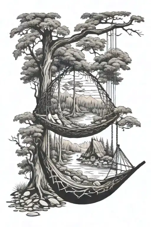 All Black Forest And River Mountain Hammock