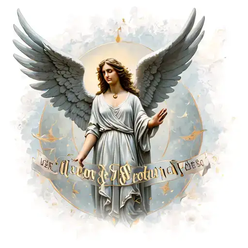 Angel And Word Written Across