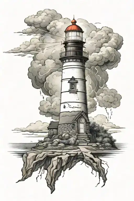Lighthouse With Thunderstorm Brewing