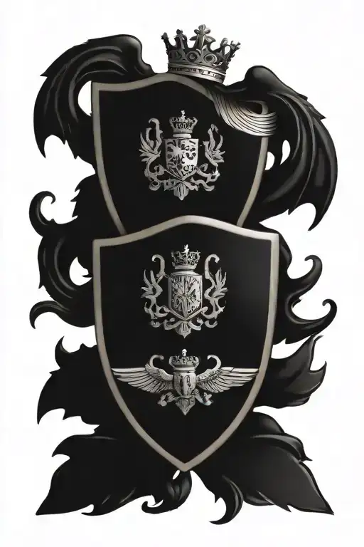 Pauldrons With Wallwork Family Crest Heraldry Crown