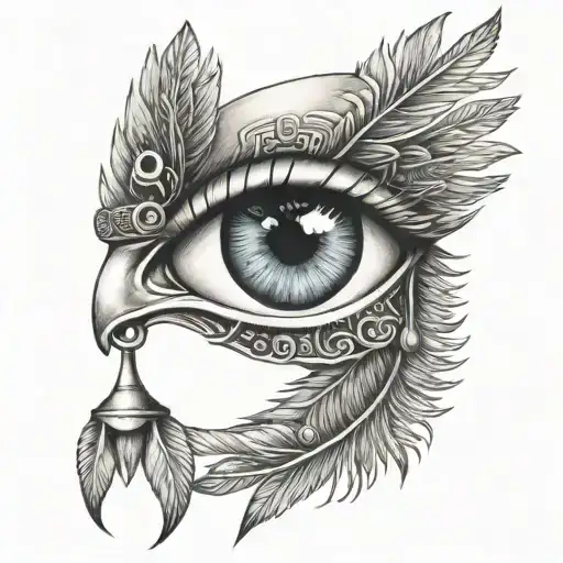 Egyptian Protective Eye In Hawk's Eye Style