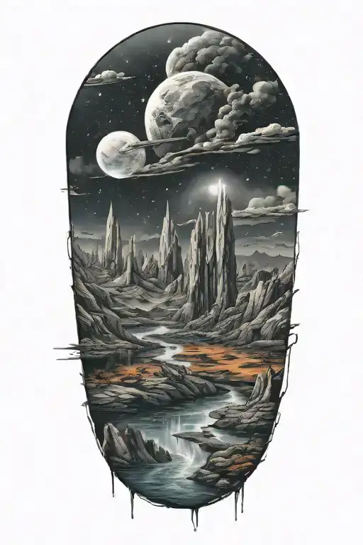 Futuristic Landscape In Space