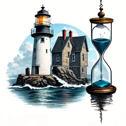 Lighthouse And Hour Glass