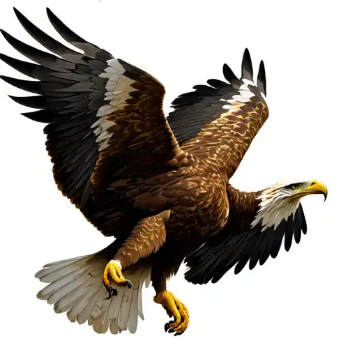 Eagle Facing Forward With Wings Outstretched