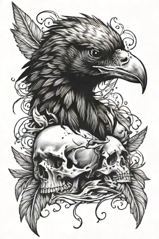 Polka Trash Crow Skull