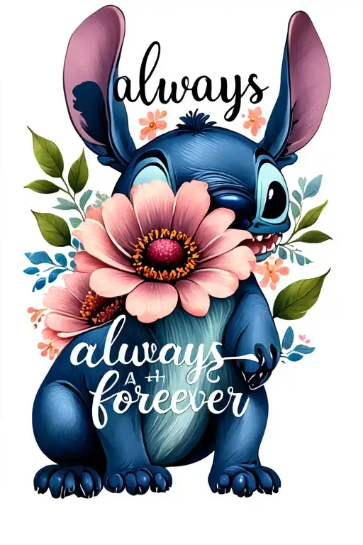 Stitch Quote Flowers Always And Forever Quote Written