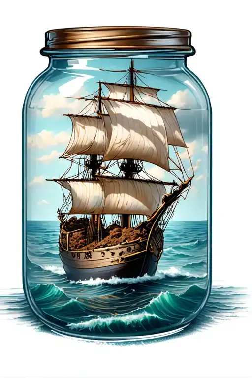 The Black Pearl Sailing In Jar Of Dirt