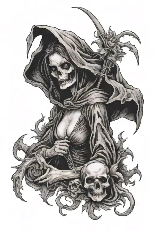 Female Grim Reaper Pinup Sexy