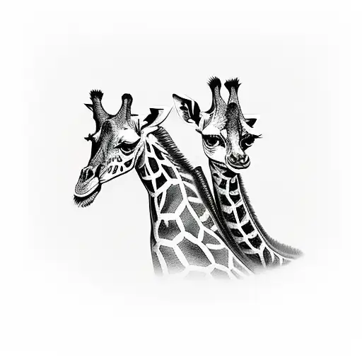 Giraffe Mother And Child Crazy