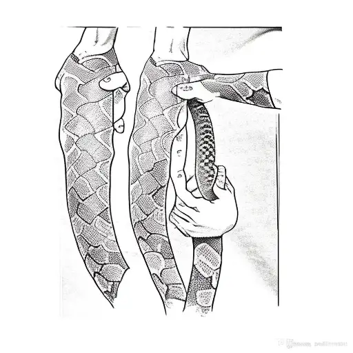 A Snake On A Man's Sleeve