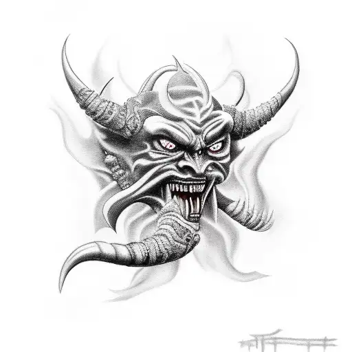 Demon With Smoke Coming Around It