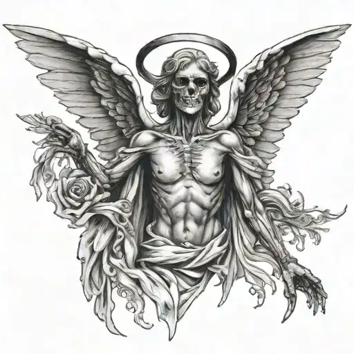 Angel Of Death With Open Wings Neck