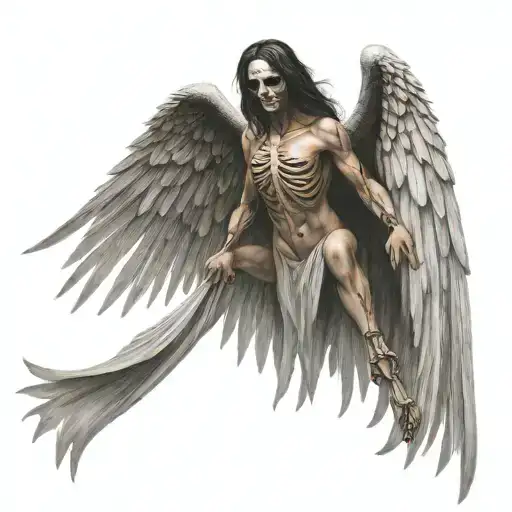 Angel Of Death Wings Spread Wide Open Looking Front