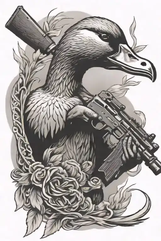 Goose Holding An Ak47