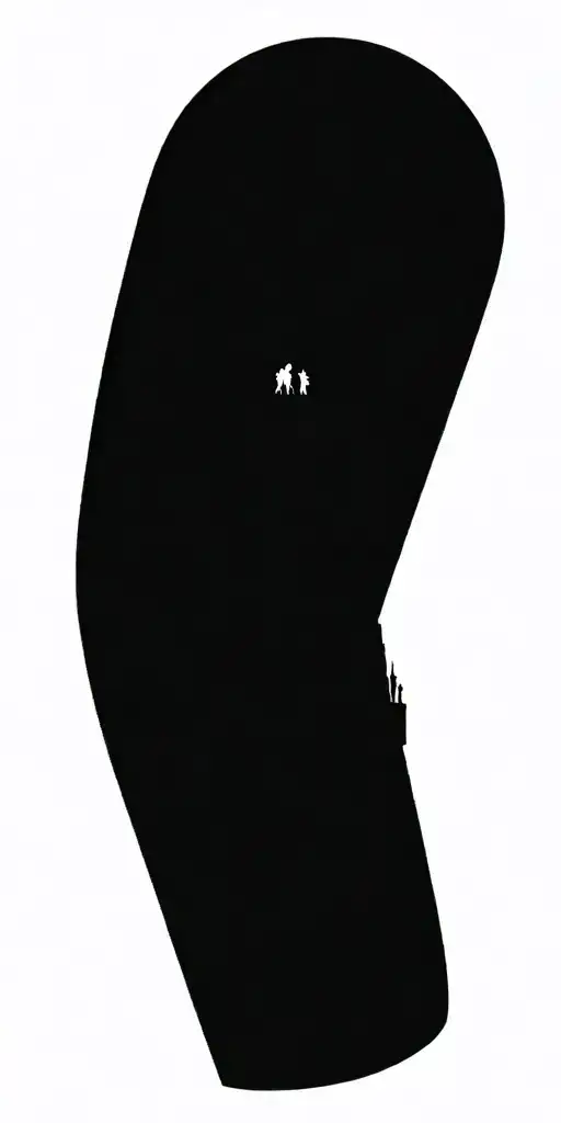 Family Passing Through A City