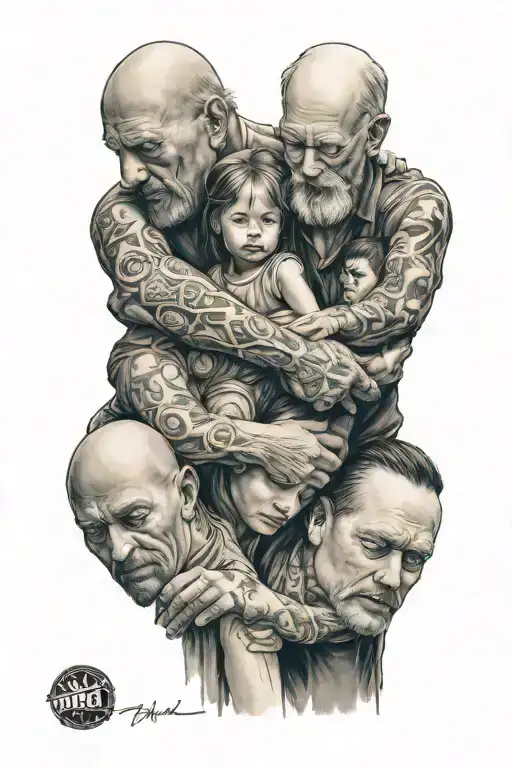 Sad Family Holding Hands