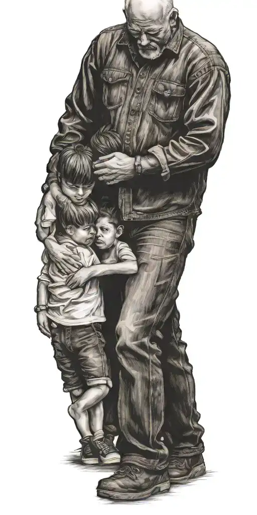 Sad Family Holding Hands