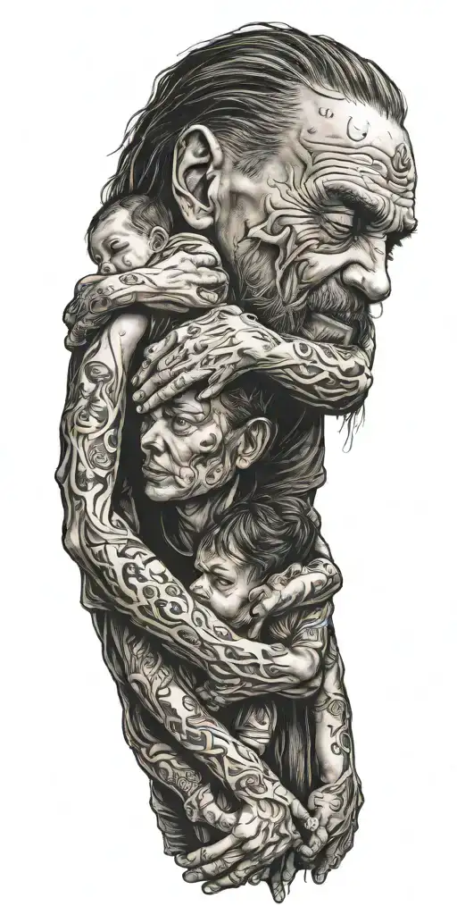 Sad Family Holding Hands