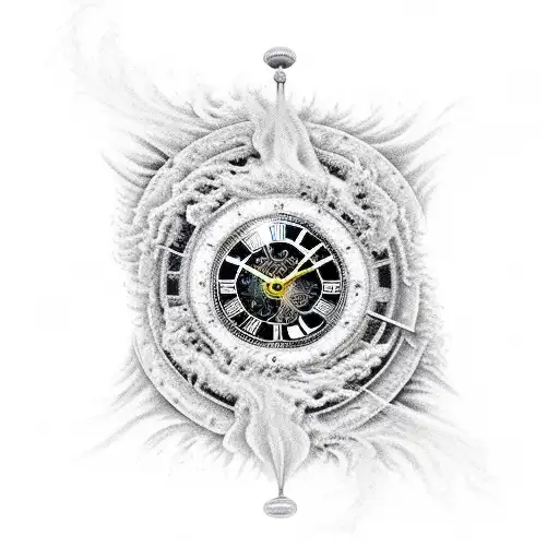 Grandfather Clock Engulfed In Flames