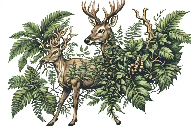 Fern Deer Vines Growing