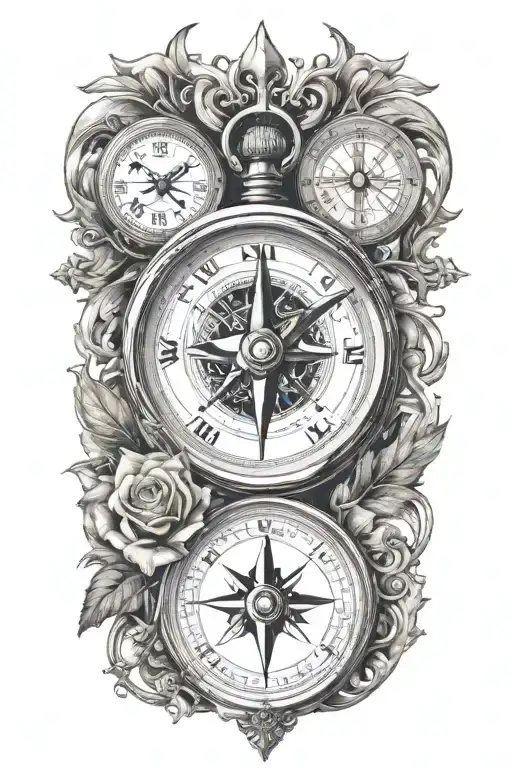 Compass With Clock