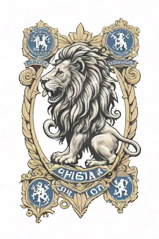 Lion Surrounded Chelsea Fc Badge