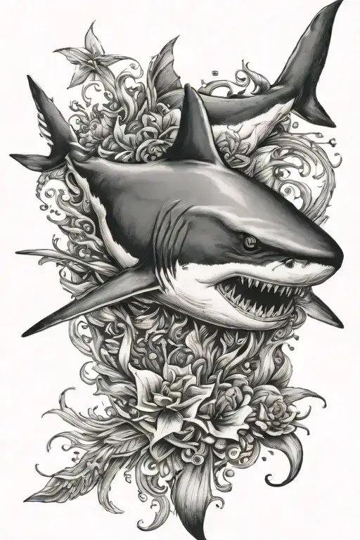 Posieden With Shark Emerging