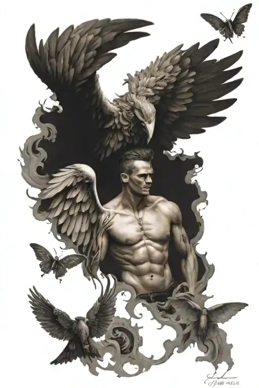 Wings Of Angel In The Chest