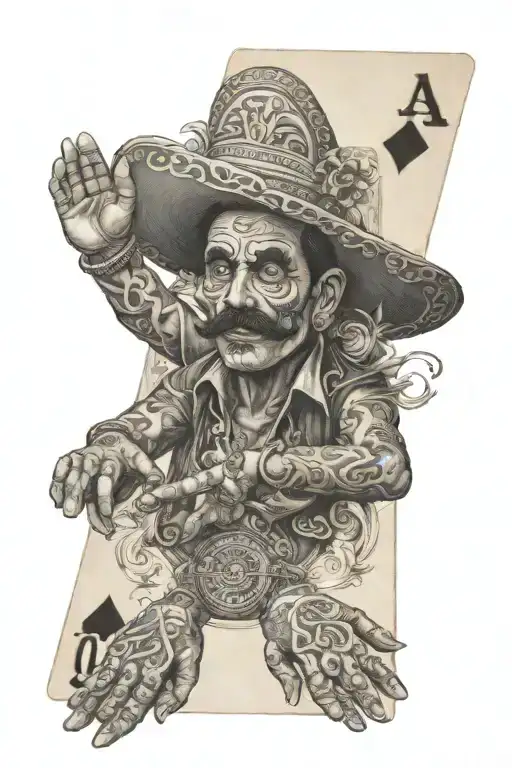 A Mexican Lottery Card With The Hands Of Adan Creation