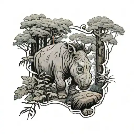 Forest Scene With Eeyore Covering Sadness