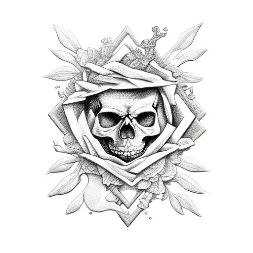 Skeleton Drowning In Nature