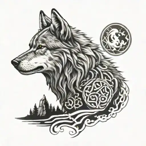 Celtic Wolf Howling