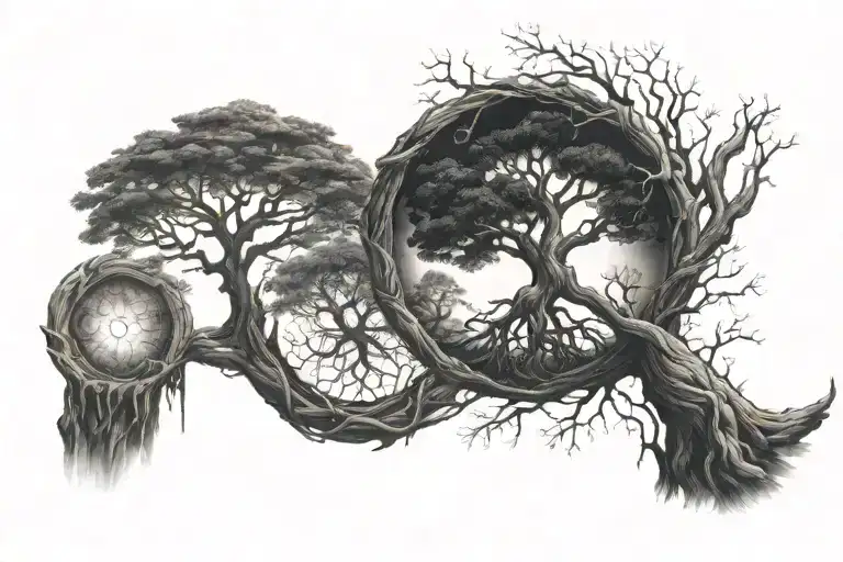 Tree Of Life And Black Hole And Family Tree